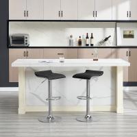 Taburetes de Cocina Giratorios 360° Altura Ajustable con Reposapiés Taburetes Altos con Asiento PVC para Comedor, Salón y Cafetería Negro+Negro - details 60