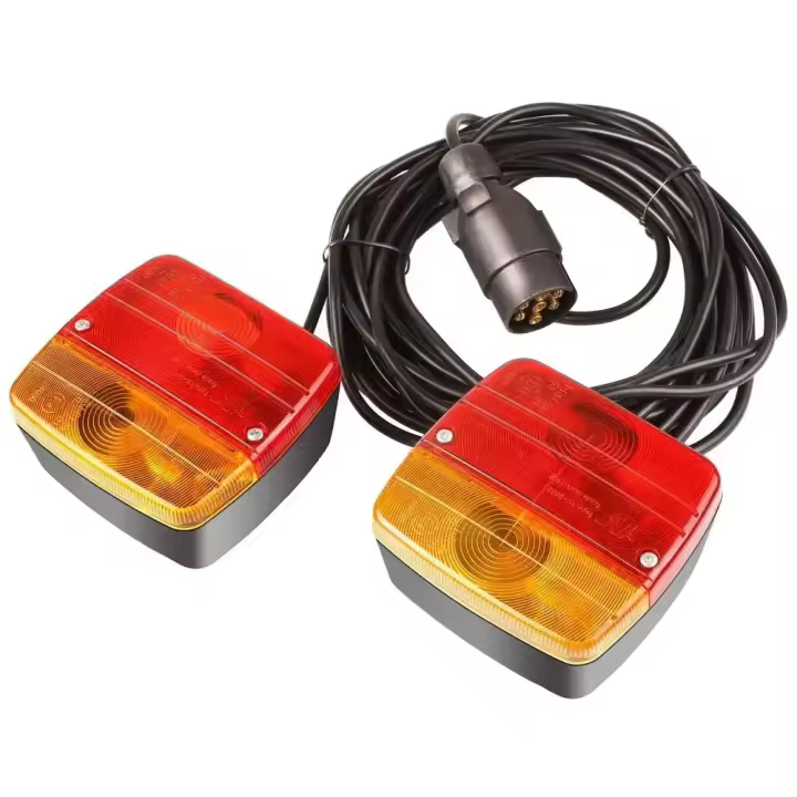Luces magnéticas para tablero de luz de remolque, juego de lámparas traseras para camión, caravana, furgoneta, camión, luz de remolque de 7 pines, 12V, 2 uds. - 1