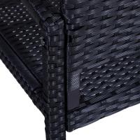 Homfa Patio al aire libre Banco de mimbre de ratán Silla de dos plazas Reposabrazos Cubierta de jardín Silla de ratán para todo tipo de clima Sofá de dos plazas - details 12