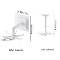 Gancho de puerta autoadhesivo de seis garras montado en la pared giratorio de 360 grados colgador de ropa toallero organizador de cocina - details 0