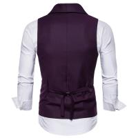 #   4822 Chaleco de traje para hombre, chaleco de vestir de color sólido, chaleco de doble botonadura para hombre, chalecos formales sin mangas ajustados para hombre de talla grande 4XL - details 5