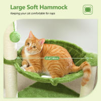 PAWZ-Pequeño árbol para gatos, torre linda con postes rascadores de sisal para gatos pequeños, hamaca grande para gatos - details 6