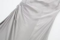 Ropa de mujer europea y americana, textura de satén de seda cuello plisado vestido Midi 9479274 808 - details 9