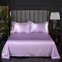 1 pc Bed Sheet for Summer Ice Cool Fabric Top Sheets Satin Smooth Flat Bed Sheet for Double Bedding (no pillowcase) - details 0