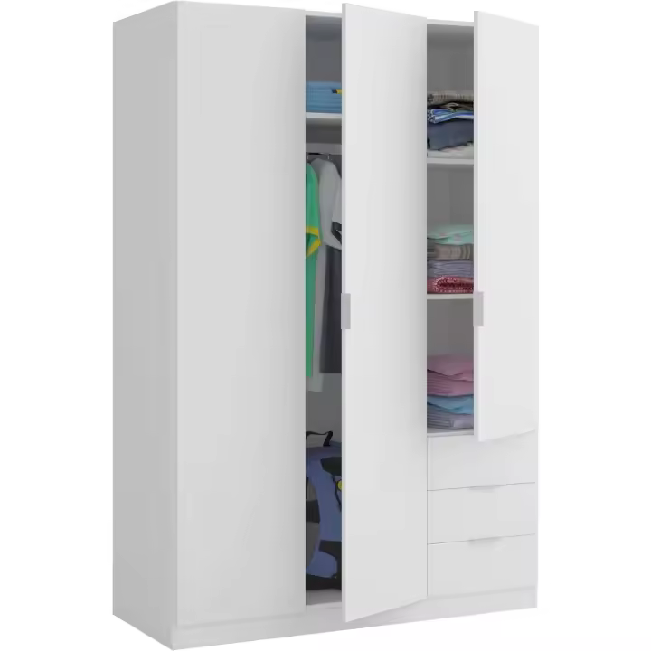 Cajones, acabado en color blanco Artik, medidas: 121 cm (ancho) x 180 cm (alto) x 52 cm (fondo) - 1