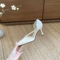 Tacones altos nuevo diseño de nicho temperamento pies no cansados ​​diamantes de imitación blanco stiletto zapatos de boda hueco sandalias - details 27