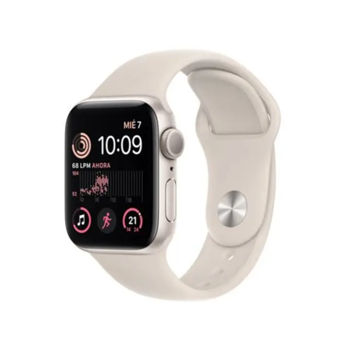 Apple Watch (Serie SE) 2022 GPS 40 mm Aluminio Plata - Correa de Hombro Deportiva Blanca - 1