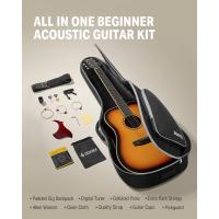 Guitarra Acústica de Adulto Guitarra Cutaway 4/4 Kit Dreadnought 41 Pulgadas de Principiante con Cuerde Afinador Cejilla Sunburst - details 15