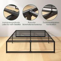 Cama Lorelai 100 x 200 cm Altura 36 cm con Espacio Almacenamiento Debajo la Cama Cama Metal Negro - details 14