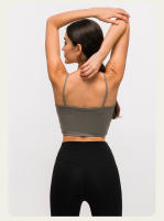 SHINBENE-Top corto de entrenamiento para mujer, sostén deportivo de nailon suave, acolchado, a prueba de sudor, con sujetador incorporado - details 28