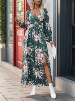 Vestido Largo de Manga Grande con Estampado Cuello en V, Moda Coreana Harajuku para Mujeres - details 21