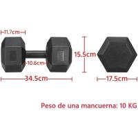 Pesas y Mancuernas Juego de Mancuernas Hexagonales Pesas de Ejercicio pesa Gimnasio en Casa para Gimnasio Fitness Negra - details 1