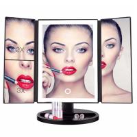 LZ1217 Espejo Cosmético, Espejo Trifold con 1x/2x/3x/10x de Aumento, Pantalla Táctil Ajustable y Barra de Luz LED, Espejo Cosmético Iluminado para Mesa - details 3