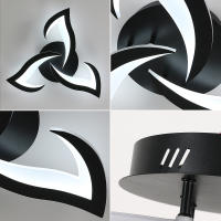 LED Plafón de Techo Acrílico Negro 36W GOECO, 6500K Luz Blanca Fría, Lámpara Interior Nórdica para Sala de estar, Dormitorio, Comedor, 58*58*8 CM - details 3