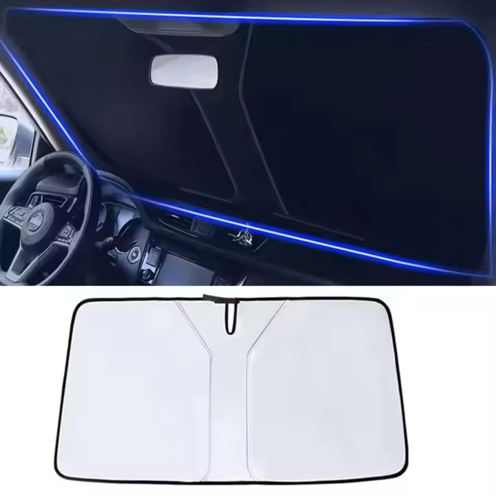 SeaMetal - Funda para parabrisas de coche, protección solar delantera, cortinas plegables para coche, refrigeración de verano, reflexión UV - 1