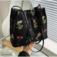 Bolso tote con estampado floral, bolso de hombro bordado de moda, bolso de mano informal para mujer - details 0