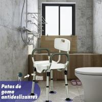 Silla de Baño Resistente Taburete con Resalto, Recorte, Asiento Antideslizante en Forma de U, Altura Ajustable para Ancianos, Discapacitados, Mujeres Embarazadas - details 3