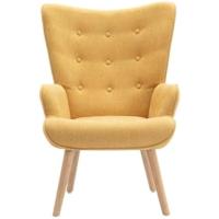 Sillón de tela amarillo único - details 1