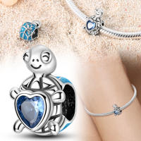Cuentas de Corazón de Tortuga de Plata Esterlina 925 Zirconia Cúbica para Joyería Hecha a Mano - details 2