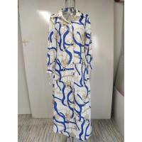 Vestido largo de verano para mujer, elegante, estampado, con botones, abertura lateral. - details 19