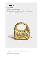 Bolso de Mano Tejido a Mano para Mujeres Lujo Ligero de Verano Blanco con Cuello Dorado - details 8