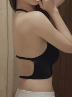 Sujetador sin costuras de 1 pieza para mujer - Tirantes ajustables, relleno extraíble, sin aros, transpirable, diseño sin espalda, lencería sexy, textura suave, cobertura discreta, material ligero para ocasiones especiales - details 3