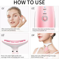 Masajeador facial y de cuello - Rosa (Dispositivo de belleza para el cuello 2, Rosa) - details 2