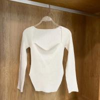 Suéter de Manga Larga con Cuello Cuadrado para Mujer Jersey de Punto para Primavera y Otoño - details 27