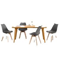 4 unids/set sillas de comedor giratorias modernas sillas tapizadas sillas de comedor de cuero sintético de madera maciza para cocina sala de estar - details 0