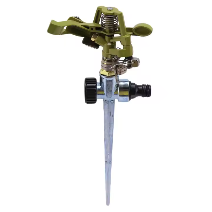 Rociador de riego giratorio de 360 ​​grados, rociador para césped, jardín, patio, Golf, césped, manguera de punta de impulso de Metal, rociador de agua - 1