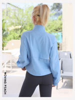 Chaqueta deportiva de melocotón móvil para mujer, cortavientos ligero a prueba de viento para exteriores, senderismo, Camping, cuello simulado, correr, BSJ - details 3