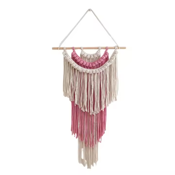 Tapiz Bohemio Tejido a Mano, Decoración Pared con Borlas Coloridas, Tela Colgante para Habitaciones - 1
