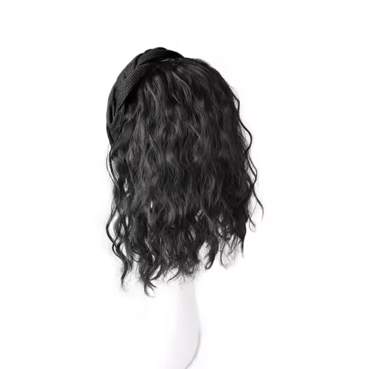 Pelucas de diadema sintéticas de estilo coreano, postizos de aro para el pelo, media peluca con diadema, pelo falso, pelo corto ondulado Natural, fiesta de pelo rizado Bob - 1