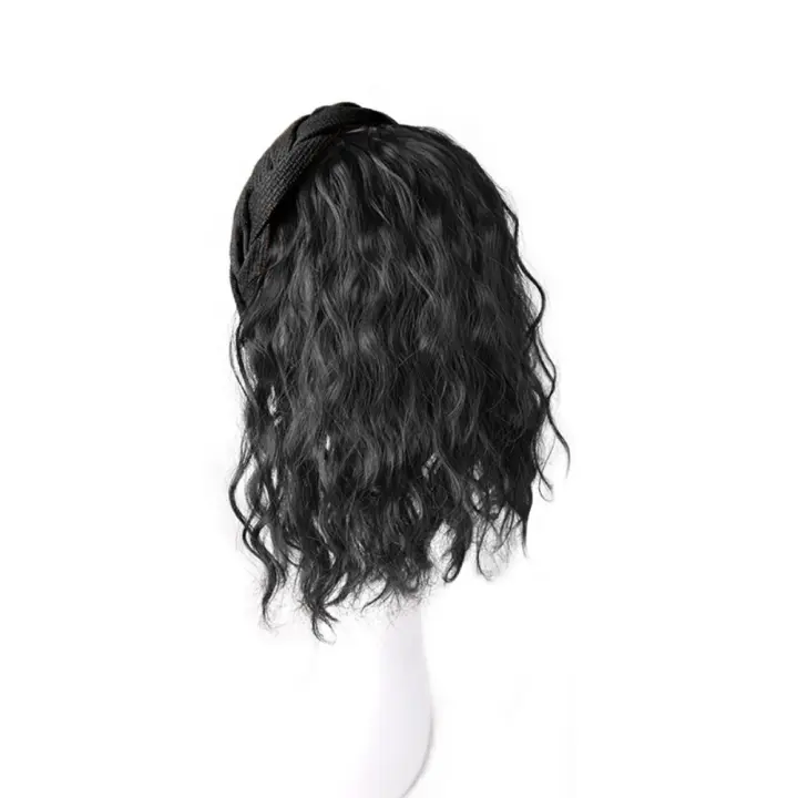 Pelucas de diadema sintéticas de estilo coreano, postizos de aro para el pelo, media peluca con diadema, pelo falso, pelo corto ondulado Natural, fiesta de pelo rizado Bob - 1