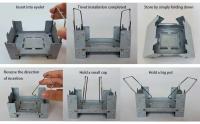 Conjunto de anillo de aire de extensión plegable de bolsillo, soporte para estufa de alcohol, adecuado para quemadores de gas - details 3