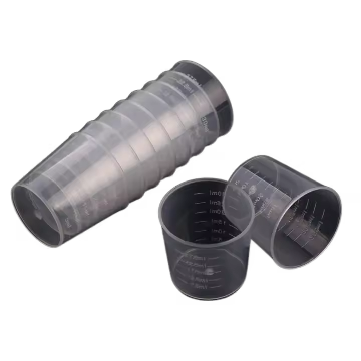 Pintura transparente, pastillas medicinales, vasos graduados de plástico, herramienta de medición, recipiente de tazas a escala - 1