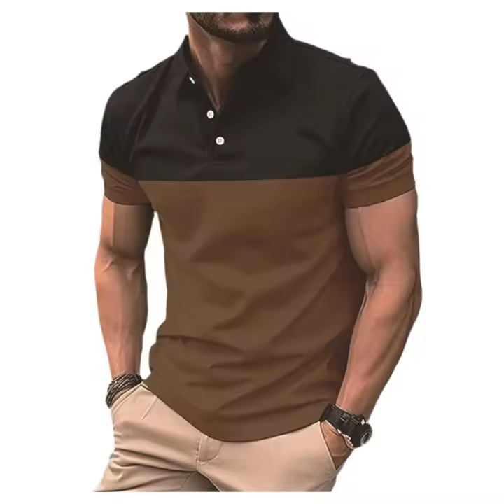 POLO de moda informal para hombre, camiseta de manga Corte transpirable, Material de alta calidad, a la moda, Verano - 1