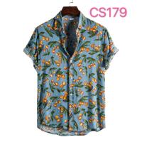 Camisa ajustada de manga corta para hombre, ropa informal con estampado grande, novedad de verano, 2021 - details 34