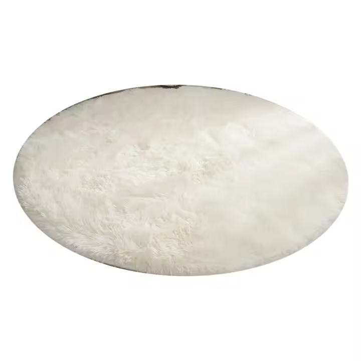 Alfombra de pelo profundo de 120x120cm, para dormitorio, alfombra esponjosa súper suave - 1