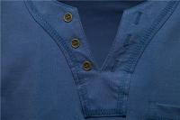 Camisetas informales de algodón para hombre del día del padre, camiseta clásica con cuello en V de Color sólido, camisetas de manga corta de alta calidad para hombre - details 18