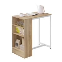 Mesa de bistró Mesa de bar de 91 x 49 x 91 cm con 3 estantes Mesa de pie de consola alta para café, cocina, fiesta, cóctel (no incluye el taburete de bar) - details 6