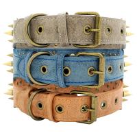 Collar de cuero con tachuelas y pinchos para Perro, Collar de Bulldog Pitbull, medianos y grandes para perros bóxer, Pastor Alemán - details 6