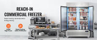 Congelador comercial SucceBuy de 38,83 pies cúbicos, congelador vertical con 2 puertas. Acero inoxidable, descongelación automática, 6 estantes ajustables. Control de temperatura de -13 a 5 ℉ , 4 ruedas para movilidad. - details 0