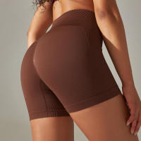 Hamidou-pantalones cortos deportivos de Yoga para mujer, mallas sin costuras para correr, ciclismo, cintura alta, entrenamiento, gimnasio, Verano - details 48