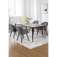 Silla de Comedor Estilo Vintage Juego de 1, Silla Cocina, Silla Nordica con Respaldo y Reposabrazos, Tela Pana, Estructura de Madera, Sillas para Tocador, Escritorio, Crema, EZS26cm-1 - details 55
