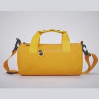Bolsa de gimnasio cilíndrica de un hombro para mujer, bolso cruzado de nailon de Color sólido, gran capacidad, impermeable, bolsa de almacenamiento para Fitness y Yoga, deportes - details 7