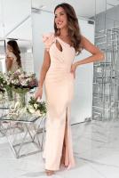 Elegante Vestido Largo de Noche Unicolor con Abertura, Detalles Bohemios, Tejido Elegante y Vaporoso Ideal para Bodas y Fiestas - details 5