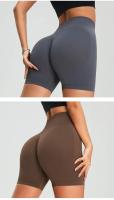 Pantalones cortos deportivos de Yoga sin costuras para mujer, pantalones de chándal de tres cuartos de cintura alta de melocotón, Multicolor, ropa cómoda de secado rápido para Fitness y Yoga - details 17