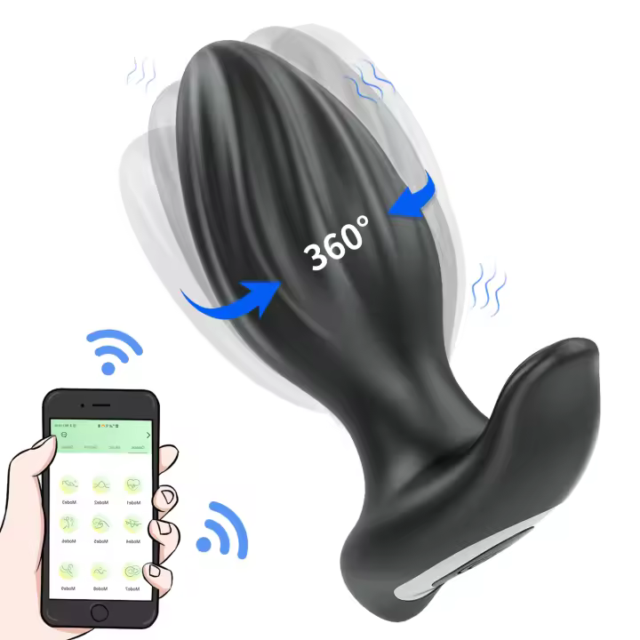 Vibrador Anal con Control por aplicación para hombres y mujeres Gay, tapón Anal con Bluetooth, masajeador de próstata giratorio, masturbador femenino, juguete sexual para adultos - 1