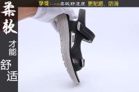 Nuevas sandalias de cuero para mujer, zapatos deportivos de tacón inclinado, velcro ligero de gran tamaño para mujer - details 0